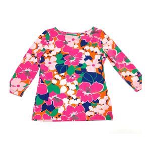 Talbots small Petite pink floral long sleeve top
